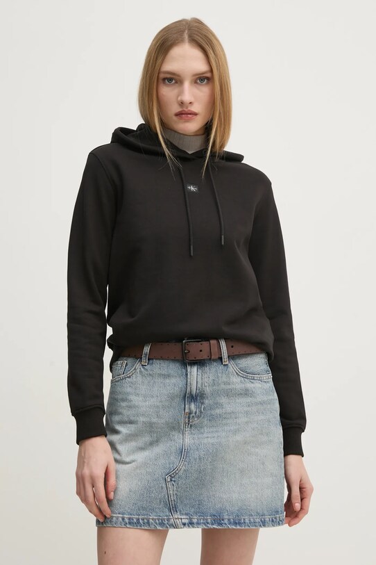 Calvin Klein Jeans hanorac de bumbac negru J20J225085
