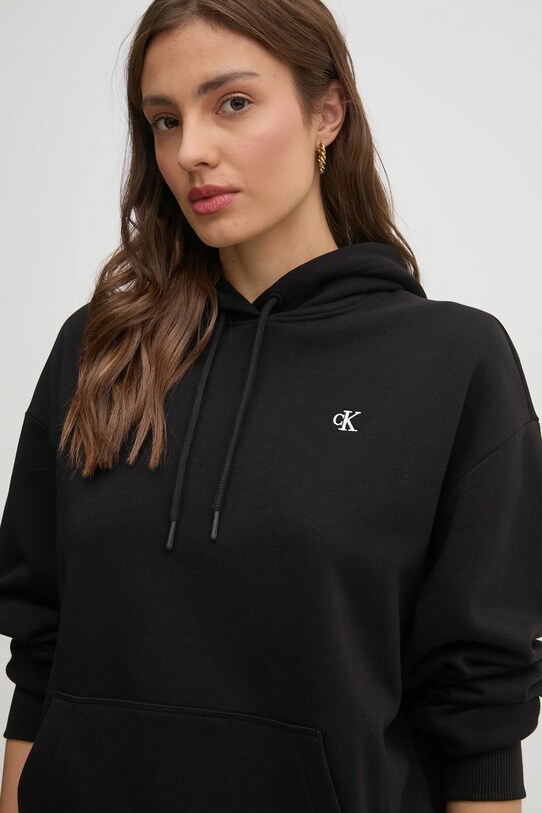 Calvin Klein Jeans hanorac de bumbac negru J20J225493