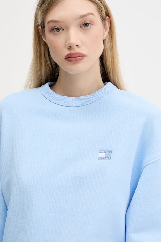 Бавовняна кофта Tommy Jeans блакитний DW0DW19408