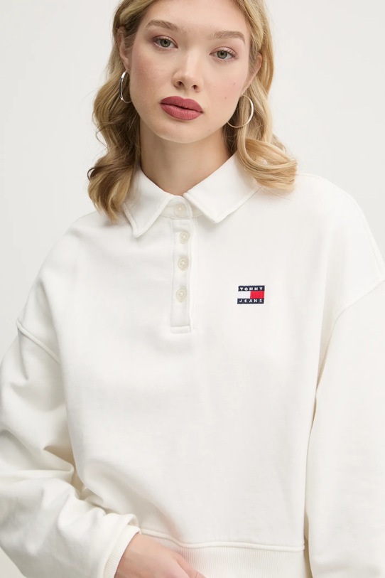 Bavlněná mikina Tommy Jeans béžová DW0DW19409