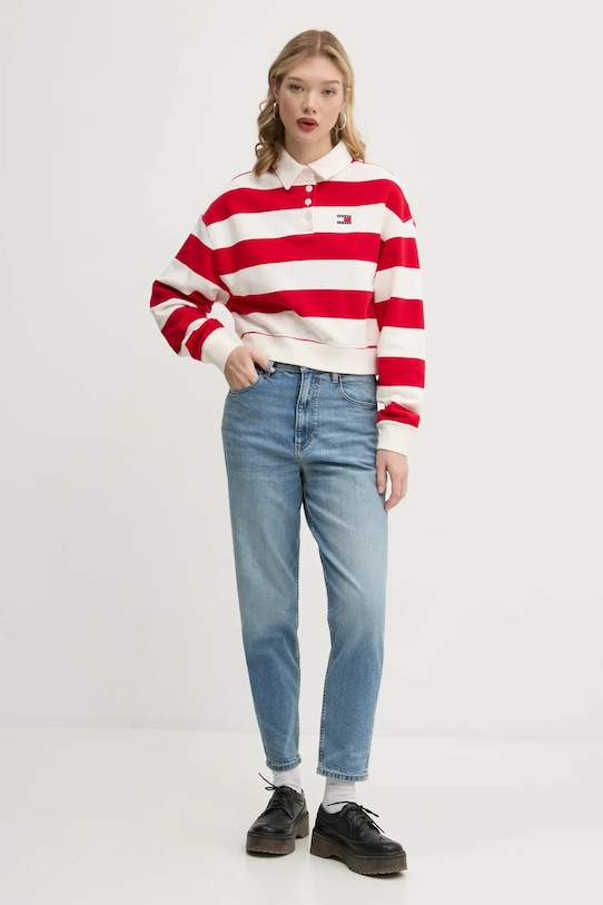 Tommy Jeans hanorac de bumbac DW0DW19409 bej SS25