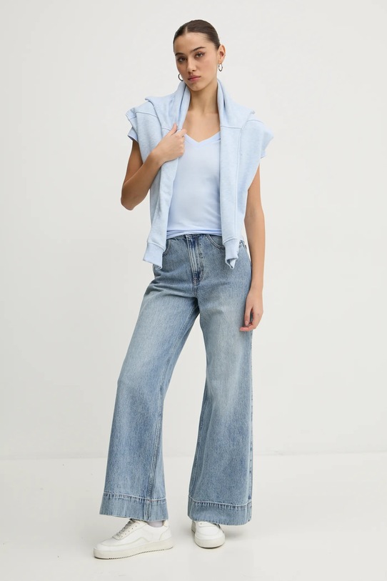 Tommy Jeans hanorac de bumbac DW0DW19410 albastru SS25