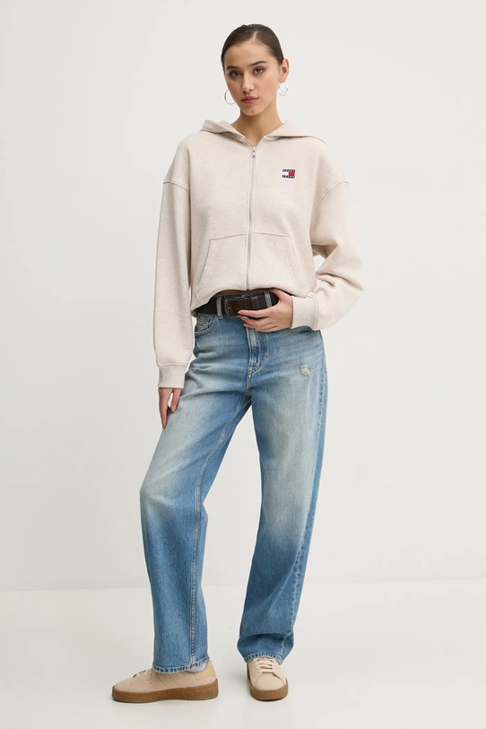 Tommy Jeans hanorac de bumbac DW0DW19412 bej SS25