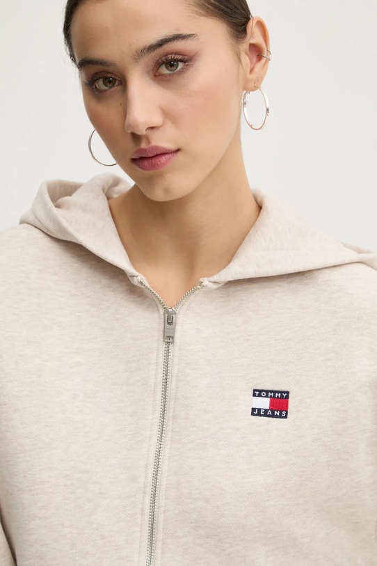 Tommy Jeans hanorac de bumbac bej DW0DW19412