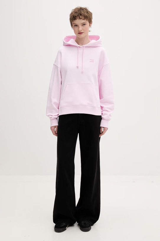 Tommy Jeans Bluza z kapturem damska bawełniana DW0DW19414 różowy SS26