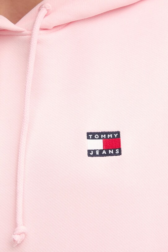 Памучен суичър Tommy Jeans розов DW0DW19414