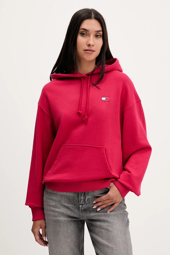Tommy Jeans hanorac de bumbac roz DW0DW19414