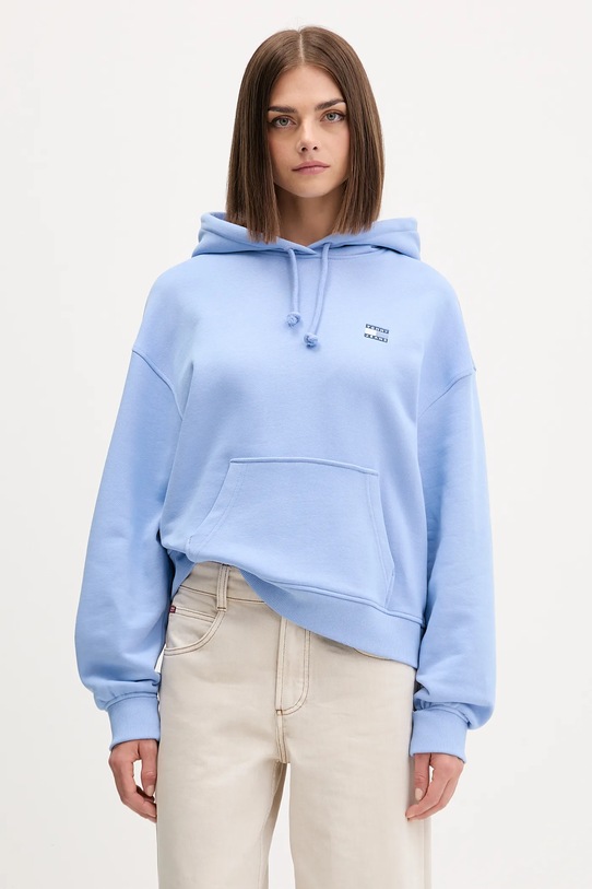 Хлопковая кофта Tommy Jeans хлопок фиолетовой DW0DW19414
