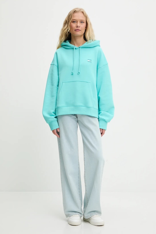 Bombažen pulover Tommy Jeans DW0DW19414 turkizna AW25