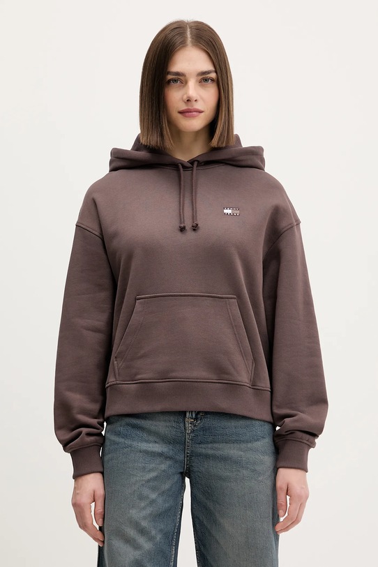 Tommy Jeans bluza bawełniana brązowy DW0DW19414