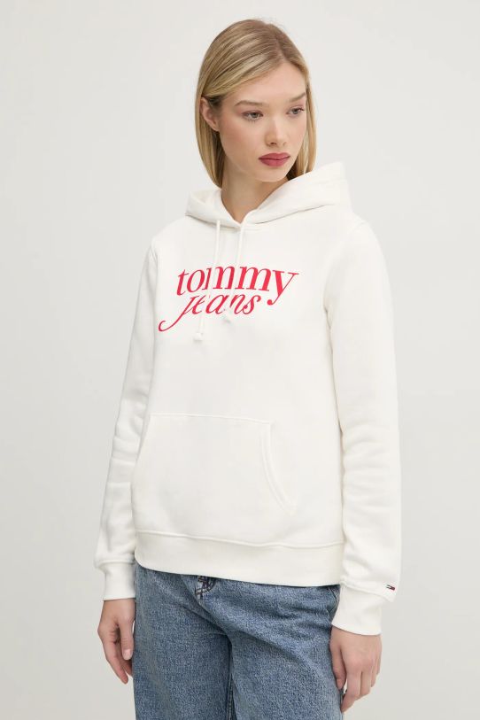 Mikina Tommy Jeans s kapucňou béžová DW0DW20170