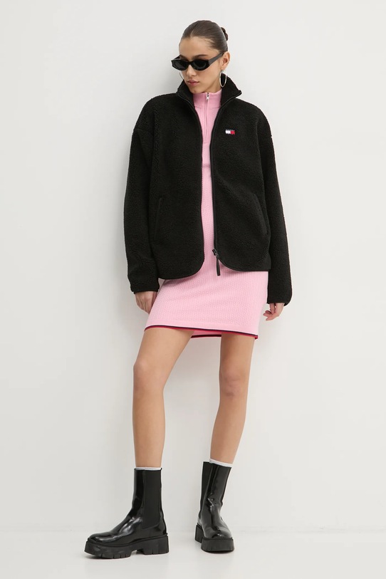 Tommy Jeans hanorac fleece DW0DW20174 negru SS25