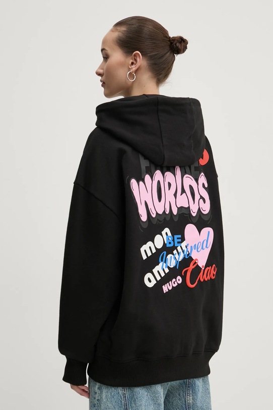 HUGO Blue bluza bawełniana czarny 50533959