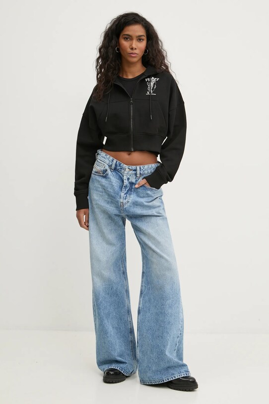 Hugo Blue pamut melegítőfelső 50533975 fekete SS25