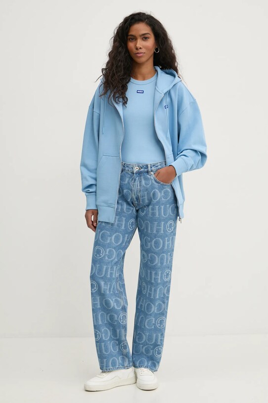 Hugo Blue hanorac de bumbac 50542512 albastru SS25