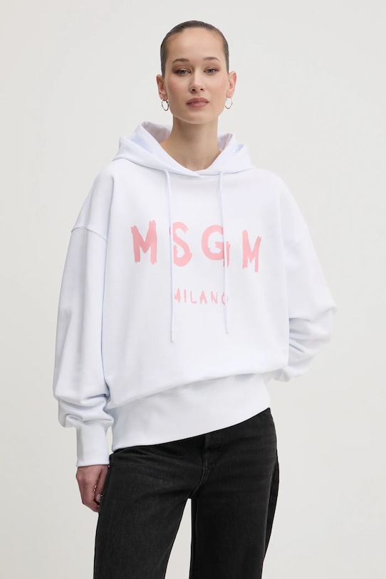 MSGM bluza bawełniana nadruk biały 3841MDM515.257000