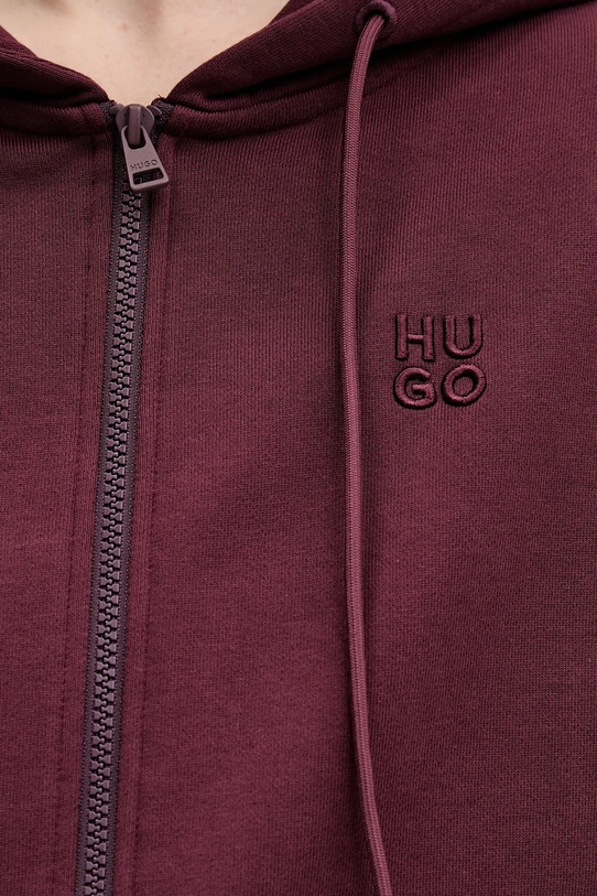 HUGO bluza bawełniana Dalfine 50535240 bordowy