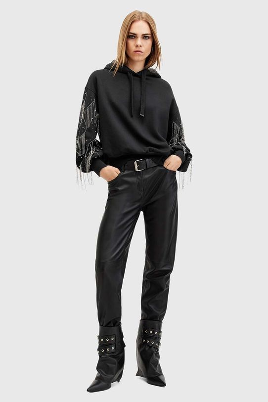 Хлопковая кофта AllSaints LENNON TASSEL W002JA чёрный