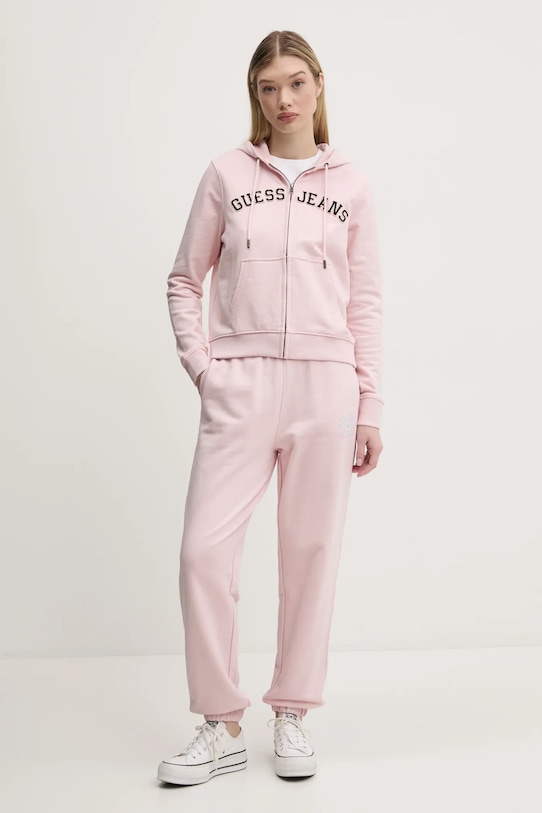 Бавовняна кофта Guess Jeans W5RQ20.K68I4 рожевий SS25
