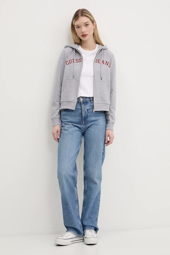 Bavlněná mikina Guess Jeans W5RQ20.K68I4 šedá SS25