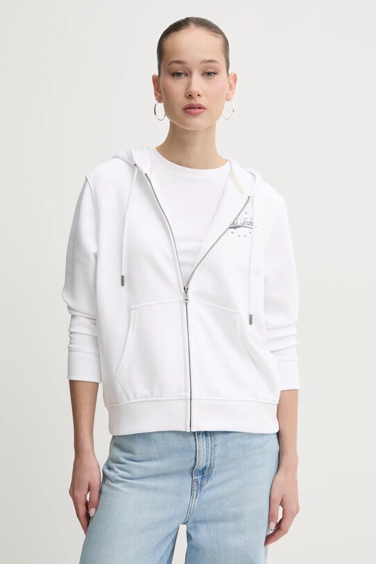 Хлопковая кофта Guess Jeans с капюшоном белый W5RQ21.K68I4