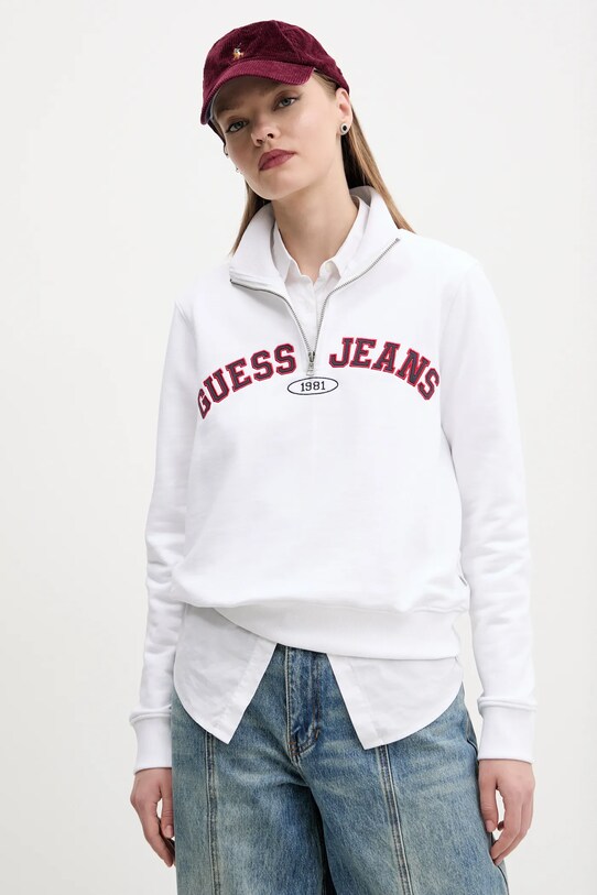 Guess Jeans pamut melegítőfelső pamut fehér W5RQ25.K68I4