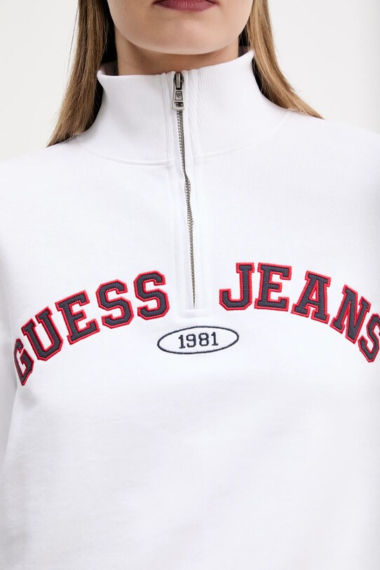 Guess Jeans pamut melegítőfelső W5RQ25.K68I4 fehér