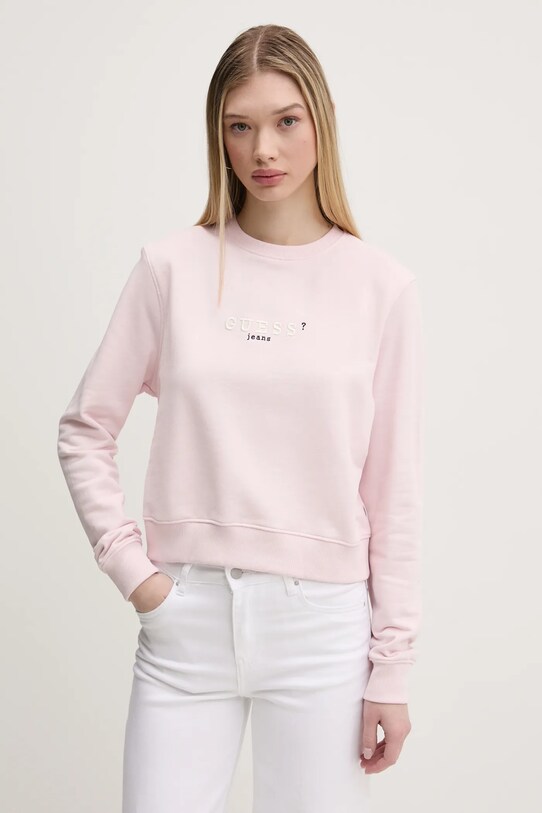 Бавовняна кофта Guess Jeans бавовна рожевий W5RQ28.K68I4