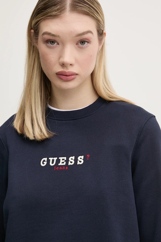 Guess Jeans bluza bawełniana granatowy W5RQ28.K68I4