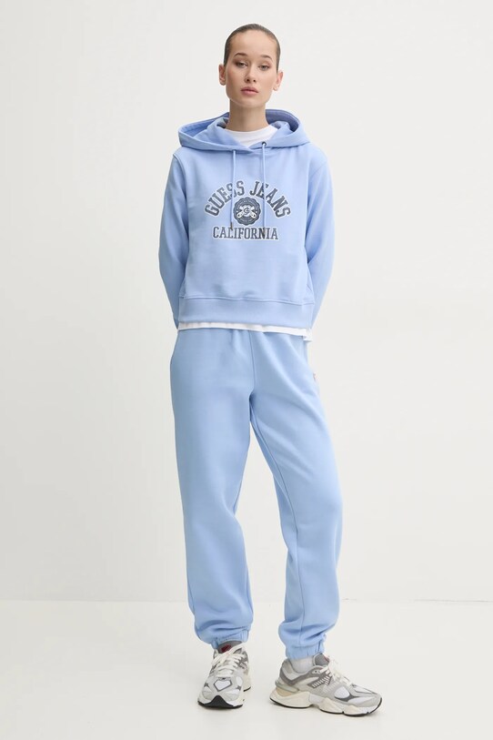 Хлопковая кофта Guess Jeans W5RQ29.K68I4 голубой SS25