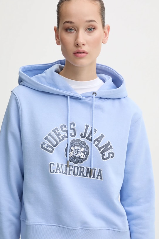 Хлопковая кофта Guess Jeans голубой W5RQ29.K68I4