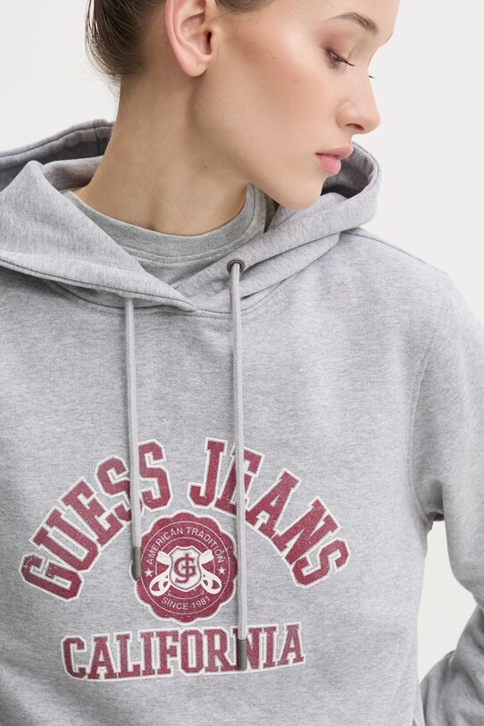 Bavlnená mikina Guess Jeans sivá W5RQ29.K68I4