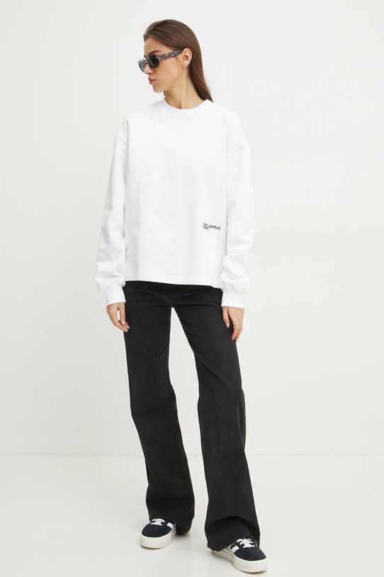 Bavlněná mikina Karl Lagerfeld Jeans A1W20068 bílá SS25