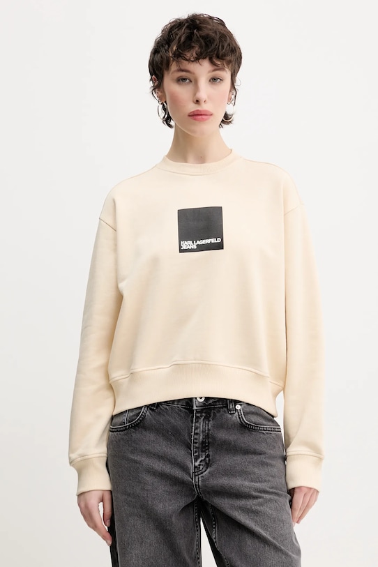 Pamučna dukserica Karl Lagerfeld Jeans pamuk bež A1W20006