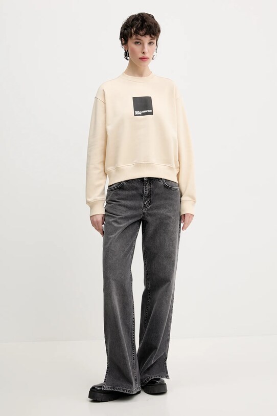 Karl Lagerfeld Jeans hanorac de bumbac A1W20006 bej SS25