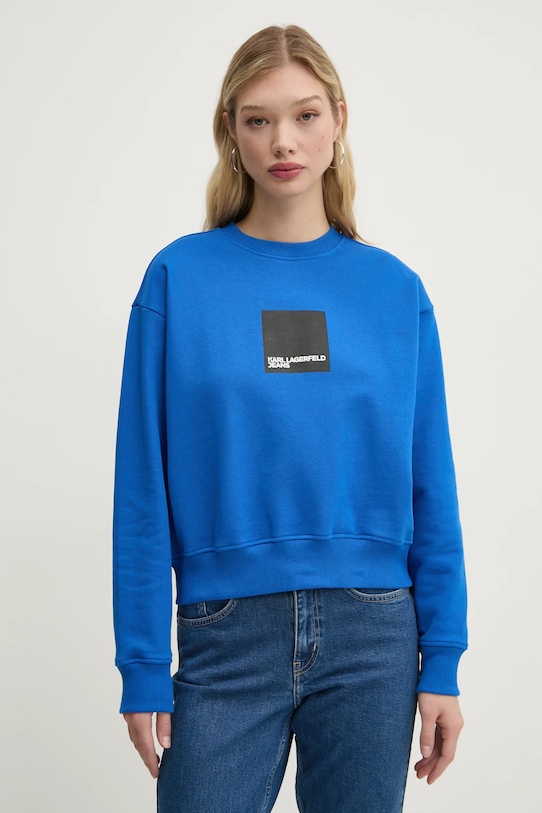 Памучен суичър Karl Lagerfeld Jeans памук син A1W20006