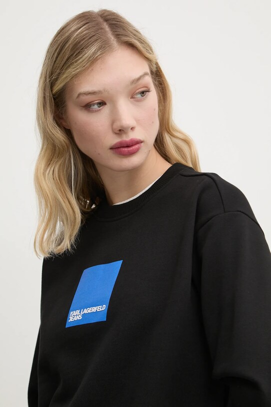 Karl Lagerfeld Jeans hanorac de bumbac negru A1W20006