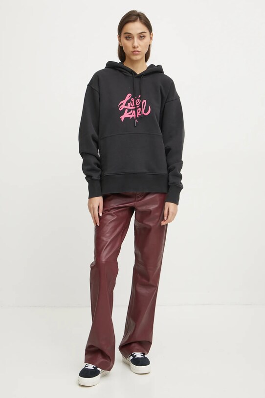 Karl Lagerfeld Jeans hanorac de bumbac A1W20093 negru SS25