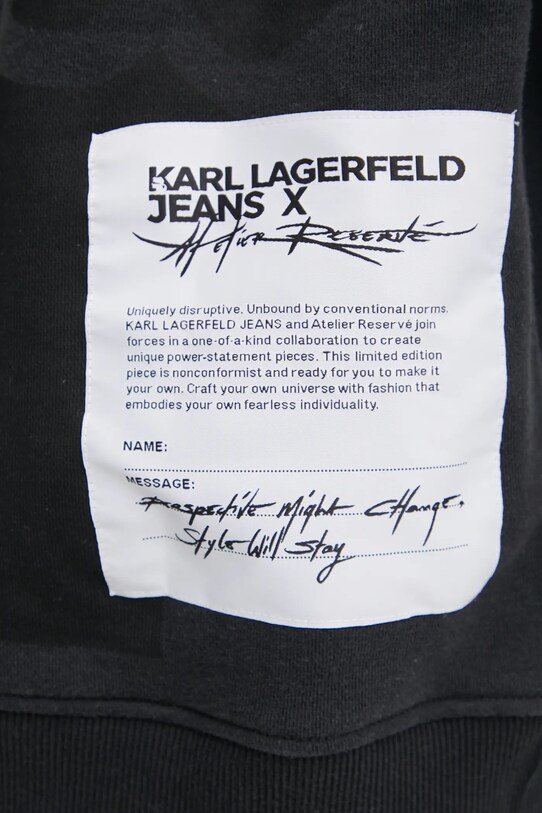 Karl Lagerfeld Jeans hanorac de bumbac A1W20093 negru