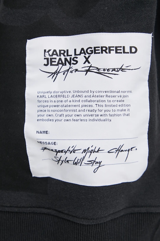 Karl Lagerfeld Jeans pamut melegítőfelső A1W20093 fekete