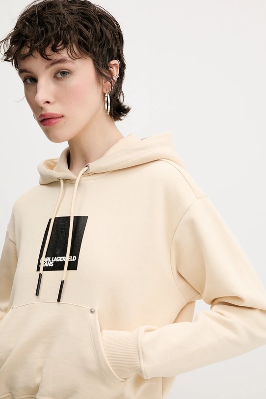 Karl Lagerfeld Jeans hanorac de bumbac bej A1W20007