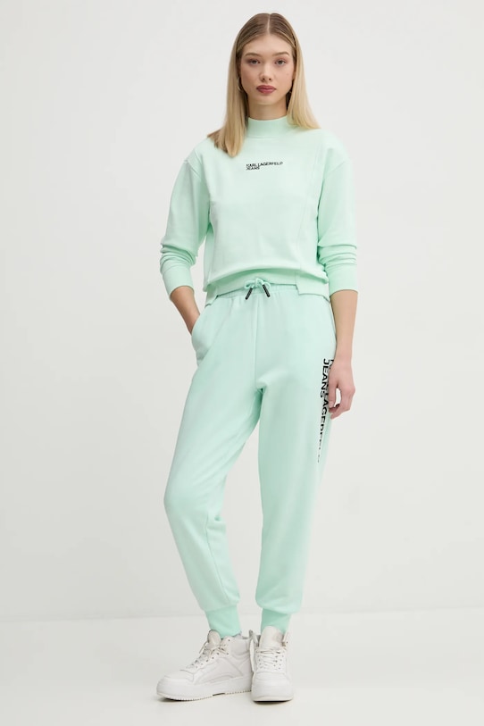 Бавовняна кофта Karl Lagerfeld Jeans A1W20018 зелений SS25