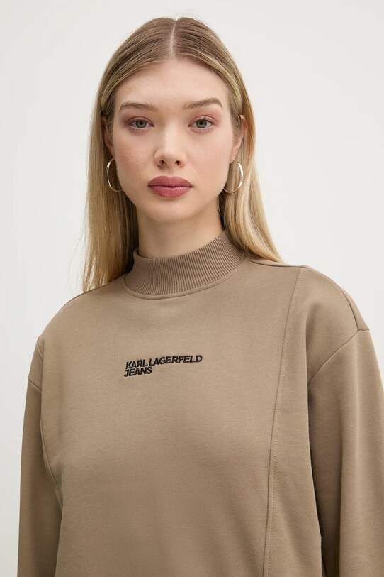 Бавовняна кофта Karl Lagerfeld Jeans бежевий A1W20018