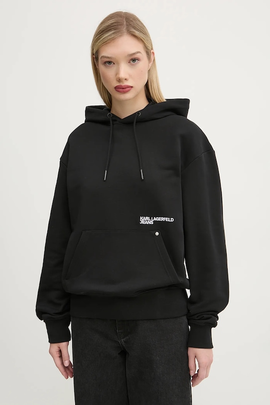 Îmbrăcăminte Karl Lagerfeld Jeans hanorac de bumbac A1W20019 negru