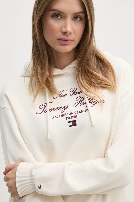 Хлопковая кофта Tommy Hilfiger бежевый WW0WW43842