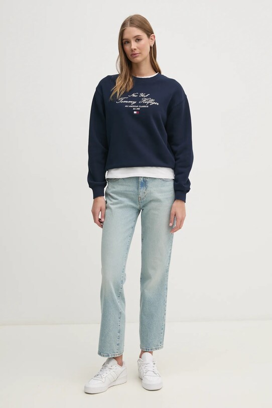 Mikina Tommy Hilfiger WW0WW43844 tmavomodrá SS25