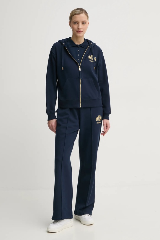 Bavlnená mikina Tommy Hilfiger WW0WW43850 tmavomodrá SS25