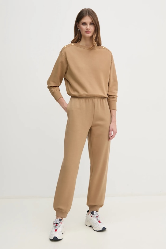 Хлопковая кофта Tommy Hilfiger WW0WW44447 коричневый SS25