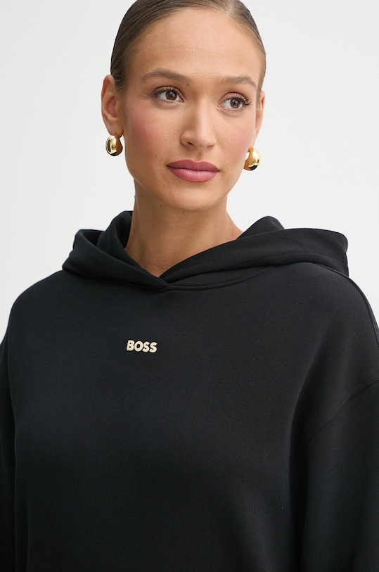 Βαμβακερή μπλούζα BOSS Orange μαύρο 50534815