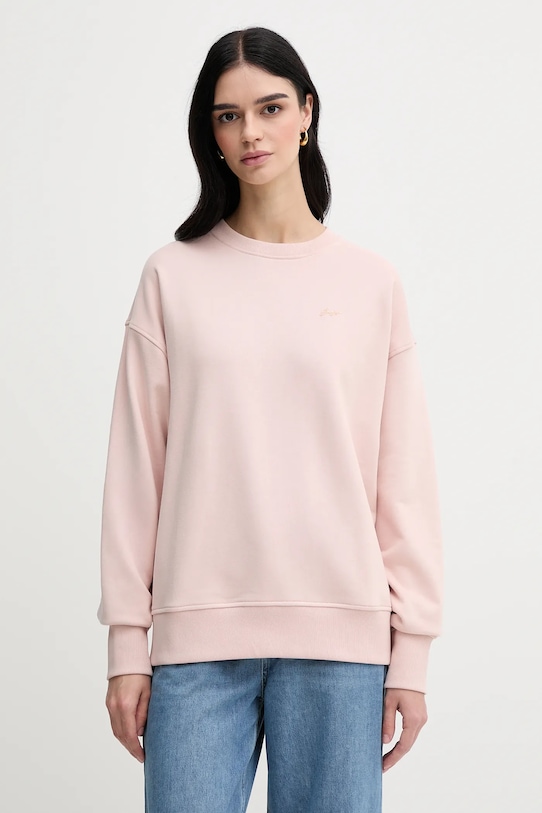 Bavlněná mikina BOSS Orange bez kapuce béžová 50534821